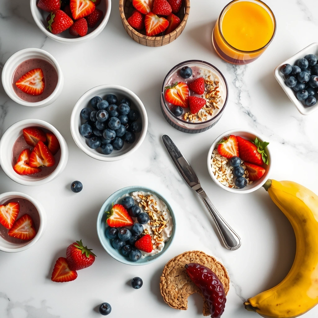 Breakfast recipes with smoothie bowls and overnight oats